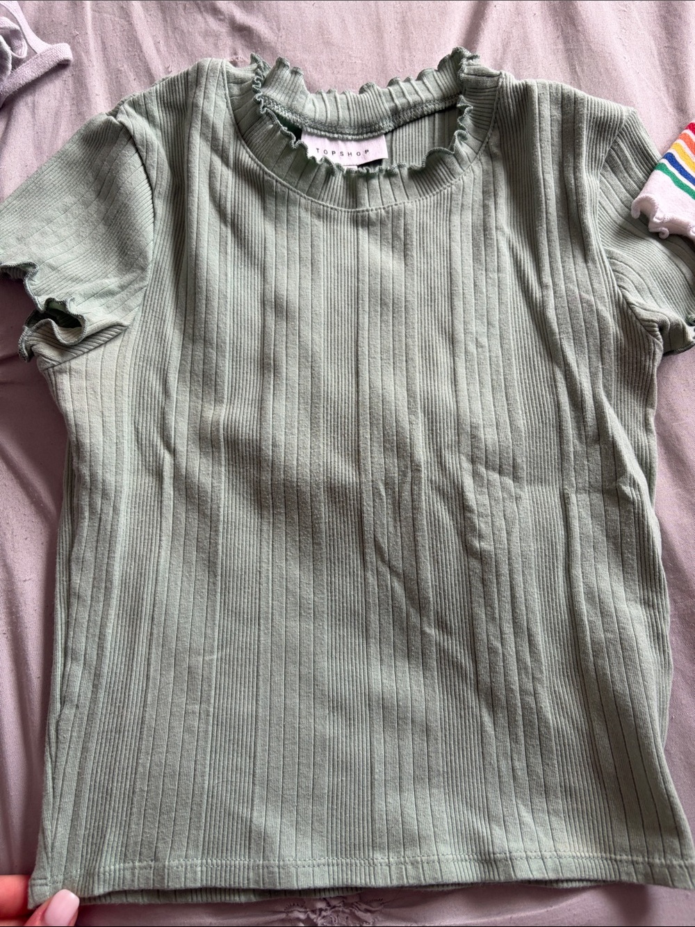 Ribbed Top combo with lettuce trim - Picture 2 of 3